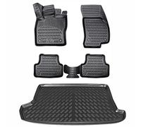 Elmasline Kit de Tapis Design en Caoutchouc et Tapis de Coffre pour VW T-ROC 2017-2025 Plancher de Chargement supérieur Ne rentre Pas en Cabriolet !! | Tapis de Voiture et Bac de Coffre | bord de 5 cm