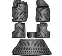 ELMASLINE Kit de Tapis en Caoutchouc et bac de Coffre pour Dacia Duster 2e génération 2021-7/2024 | 4x2 (Traction Avant | Tapis de Voiture et Bac de Coffre | Accessoires Auto