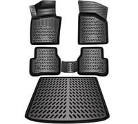 ELMASLINE Lot de tapis de sol 3D en caoutchouc & tapis de coffre pour VW Passat B6 2005-2010 Variant/Kombi
