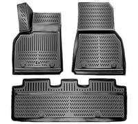 ELMASLINE Lot de tapis de sol en caoutchouc 3D pour Tesla Model 3 2017-2026 - Bord haut de 5 cm