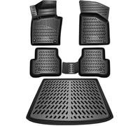 ELMASLINE Lot de Tapis de Sol en Caoutchouc et bac de Coffre pour VW Passat B7 2010-2014 berline - Bord Extra Haut de 5 cm