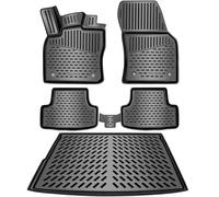 ELMASLINE Lot de tapis en caoutchouc 3D et bac de coffre pour Audi A6 (C8) Break (Avant) 2018-2025 | Accessoires