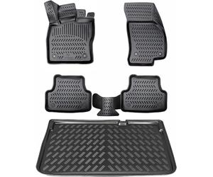 ELMASLINE Lot de Tapis en Caoutchouc 3D et bac de Coffre pour Dacia Duster 3 à partir de 2024 TCE 130 Mild-Hybride (2024-2025) Plancher Standard encastré (Plancher de Chargement Non réglable)