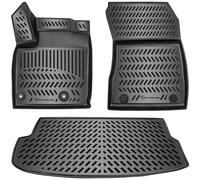 Elmasline Lot de tapis en caoutchouc 3D et bac de coffre pour Hyundai STARIA à partir de 2021 | Accessoires de tapis de sol pour coffre