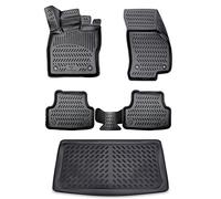 ELMASLINE Lot de Tapis en Caoutchouc 3D et bac de Coffre pour Renault Captur 2 (2020-2026) | Plancher de Chargement inférieur | Tapis de Voiture et Bac de Coffre | Accessoires Auto