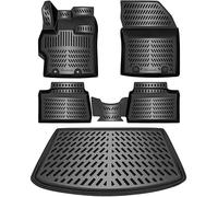 ELMASLINE Lot de tapis en caoutchouc 3D et bac de coffre pour Toyota Yaris 2020-2026 - Convient uniquement aux modèles hybrides