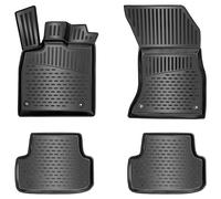 ELMASLINE Lot de tapis en caoutchouc 3D pour Opel Meriva B (2010-2017) | Bord extra haut | Accessoires de tapis de sol