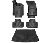 ELMASLINE Lot de Tapis en Caoutchouc et bac de Coffre pour Audi Q5 2016-2025 - Ne Convient Pas pour SQ5 - Bord Haut | 3e génération