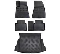 ELMASLINE Lot de Tapis en Caoutchouc et bac de Coffre pour Tesla Model 3 à partir de 2017-2025 - Ne Convient Pas à la Version Facelift - Tapis de Sol et Tapis de Coffre