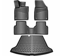 ELMASLINE Ensemble de tapis de sol en caoutchouc 3D et bac de coffre pour VW ID.3 | 2020-2025 | Remarque importante : les accessoires ne s'adaptent pas au sol à charge variable