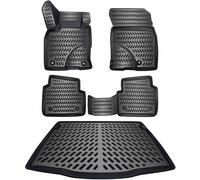 ELMASLINE 3D - Tapis en Caoutchouc + Bac de Coffre pour Ford Kuga III (2019-2026) | Tapis sur Mesure avec Bords Hauts - Accessoire Auto