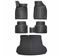 ELMASLINE Lot de Tapis en Caoutchouc 3D et bac de Coffre pour Audi Q4 E-TRON à partir de 2021 (Plancher de Chargement Standard) - Ne Convient Pas aux planchers de Chargement Variables