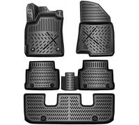 ELMASLINE Tapis de Sol en Caoutchouc 3D pour VW TAYRON à partir de 2025 7 Places - Ne Convient Pas aux modèles Doux Hybrides - avec 3ème rangée - Accessoires de Tapis de Sol de Voiture
