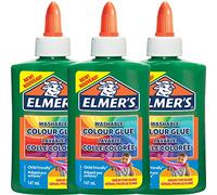 Elmer’s colle PVA colorée | Vert | 147 ml | Lavable | Idéale pour fabriquer du slime | 3 unités