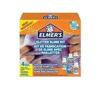 ELMERS Kit de fabrication de slime pailleté, 2 flacons de colle à paillettes de 177 ml, 2 flacons de liquide magique de 68 ml