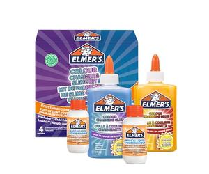 Elmer’s kit pour slime à changement de couleur | Ingrédients pour slime avec colle à changement de couleur | Liquide magique activateur de slime inclus | Activation aux rayons UV | Kit de 4 pièces