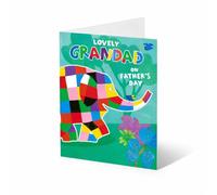 Elmer the Patchwork Elephant Carte de vœux pour la fête des pères « Lovely Grandad On Father's Day » - Multicolore