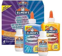 Elmer's Colour Changing Slime Set | Accessoires pour slime contient de la colle qui change de couleur | avec une solution magique d'activateur de slime | est activé par la lumière UV | Kit de 4 pièces