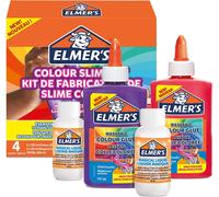 Elmer's Colour Slime Kit | Accessoires pour slime contient de la colle PVA colorée lavable | couleurs assorties | avec solution magique d'activateur de slime | kit de 4 pièces