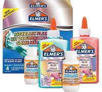 Elmer's Metallic Slime Kit | Les accessoires pour le slime contiennent de la colle PVA métallique | avec une solution magique d'activateur de slime | Kit 4 pièces