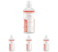 ELMEX - Bain de bouche ANTI-CARIES - Bouclier Double Protection & Reminéralise l'émail - Formule sans alcool - Saveur Menthe - 400mL (Lot de 4)