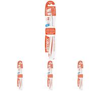 elmex Brosse à dents de protection des caries Inter X 4 paquet I poils moyens nettoyage en profondeur dans les espaces interproximaux I Tête courte pour le nettoyage des molaires difficiles à