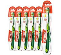 Elmex Brosse à dents junior 6 - 12 ans, Pack de 6 brosses à dents, Couleurs assorties