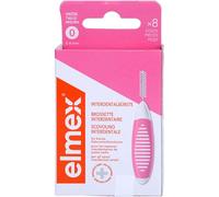 elmex Brosse interdentaire rose (taille 0, 0,40 mm), 1 x 8 brosses interdentaires pour le nettoyage des petits espaces interdentaires
