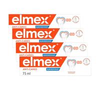 ELMEX - Dentifrice Anti-Caries Blancheur Douce - Protection Email et Reminéralisation - Tube de 75ml (Lot de 4)