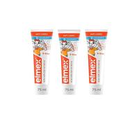 Elmex Dentifrice Bébé et jeune enfant protège les dents de lait anti-caries 0 colorants - 0-6 Ans 75ml (Lot de 3)