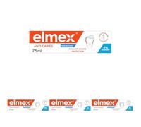 ELMEX - Dentifrice Elmex Anti-Caries Blancheur Douce 0% Colorants - Caries - Dents Sensibles, Gencives Douloureuses, Protection de l'Email - 75 ml (Lot de 4)