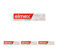 ELMEX - Dentifrice Elmex Anti-Caries Haleine Fraîche 0% Colorants - Caries - Dents Sensibles, Gencives Douloureuses, Protection de l'Email - 75 ml (Lot de 4)