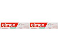 ELMEX - Dentifrice Elmex Anti-Caries Haleine Fraîche 0% Colorants - Caries - Dents Sensibles, Gencives Douloureuses, Protection de l'Email - 75 ml (Lot de 2)