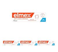 ELMEX - Dentifrice Elmex Anti-Caries Original 0% Colorants - Caries - Dents Sensibles, Gencives Douloureuses, Protection de l'Email - 75 ml (Lot de 4)