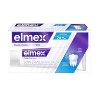 ELMEX - Dentifrice Émail Clinical Expert - Soin Émail Blancheur - Protection de l'Émail et Prévention des Caries - Jusqu'à 3 Teintes Plus Blanches - Lot de 2x75 ml