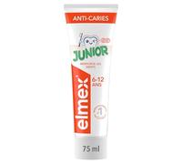 Dentifrice elmex Junior 6-12 ans | Protection contre les caries | Goût menthe | Sans colorants | Dentifrice enfant pour dents plus fortes | Soin des gencives et de l’émail | elmex® enfant | 75ml