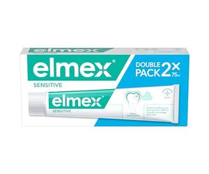 elmex Dentifrice sensible, 2 paquets de 75 ml et soin des dents sensibles et protection efficace contre la sensibilité des dents avec fluorure d'acides aminocellulaires Et nettoyage doux
