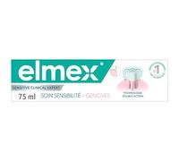 Dentifrice elmex Soin Sensibilité + Gencives {75mL} | protège les dents sensibles avec une utilisation continue | renforce les gencives | formule double action cliniquement prouvée au Fluorure Stanneux et au Zinc