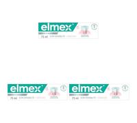 ELMEX -Dentifrice Soin Sensibilité + Gencives protège les dents sensibles-Renforce les gencives-Formule double action cliniquement prouvée -Le tube de 75mL (Lot de 3)