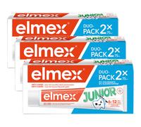 Elmex Junior Anti-Caries Dentifrice Enfant 6-12 Ans Duopack 2x75ml Promo 2+1 Gratuit
