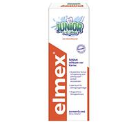 ELMEX Junior Lot de 3 bouteilles de rinçage dentaire pour les enfants de 6 à 12 ans (3 x 400 ml), protection supplémentaire contre les caries, pour porte-appareils dentaires, goût menthe