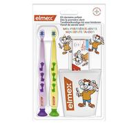 Elmex Kit Dentaire Enfants 2 Brosses à Dents + 1 Dentifrice + 1 Gobelet Offert
