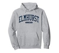 Elmhurst Illinois IL College University Style Bleu Marine Sweat à Capuche