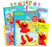 Elmo Potty Book Elmo Lot de 2 livres d'apprentissage de la propreté (chansons de la propreté, chansons de chanter, coloriage et livre d'activités avec tableau de toilette, autocollants de récompense