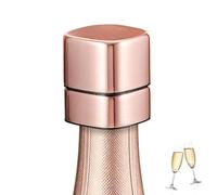 ELMWAY VinoLux Bouchon Champagne - Design Amovible pour l'Hygiène - sans Colle & Anti-Moisissure - Joint Hermétique Puissant - pour Prosecco, Cava & Vin Pétillant, Or Rose