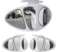 ELNas Rétroviseur d'angle Mort pour Alfa Romeo 4C 2014 2015 2016 2017 2018 2019 2020, Rétroviseur Grand Angle Réglable Miroir d'angle Mort 3 en 1 pour Voiture,White