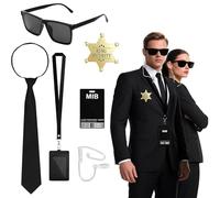 ELNLE Accessoires de Costume D'agent Secret, Men in Black Deguisement Accessoires de Costumes D'espions pour Halloween, le carnaval et le cosplay