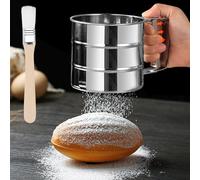 ELNLE Tamis à Farine Acier Inoxydable 250g, Tamis de Cuisine Maille Fine, Cuisson Tasse de Tamis pour Filtrer Farine, Sucre en Poudre, Cacao en Poudre