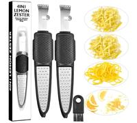 ELNLE Zesteur Agrumes Professionnel Eplucheur de Zeste de Citron en Acier Inoxydable Zesteur Râpe pour Cuisine, Bar, Citron