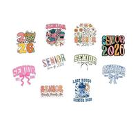 Elnwnnkc 10 modèles Uniques e Vingt Vingt-Six transferts de des diplômes PVC imperméable Année Senior pour Les Dons de matériel Scolaire PVC à Plans Multiples